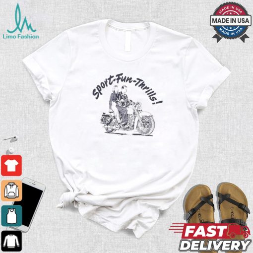 Retro Motorcycle Rider Printed T Shirt