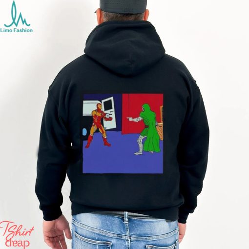 Robert Downey Jr Iron Man And Doctor Doom Pointing Meme Shirt