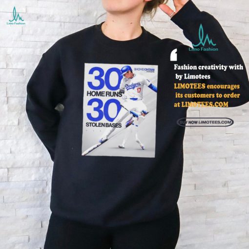Shohei Ohtani Dodgers 30 Home Runs and 30 Stolen Bases poster shirt