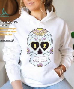 Sky Blue Sugar Skull with Purple Yellow flower T Shirt, hoodie, sweater, long sleeve and tank top Sky Blue Sugar Skull with Purple Yellow flower T Shirt