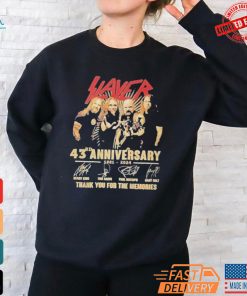 Slayer 43rd Anniversary Thank you for the memories Shirt