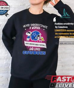 Snoopy And Woodstock Never Underestimate A Woman Who Understands Football And Loves Dallas Cowboys T shirt, hoodie, sweater, long sleeve and tank top Snoopy And Woodstock Never Underestimate A Woman Who Understands Football And Loves Dallas Cowboys T shirt