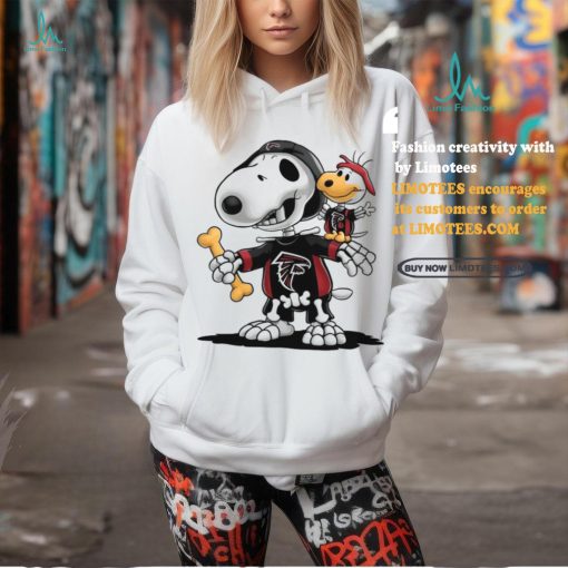 Snoopy And Woodstock Skeletons With Atlanta Falcons Shirt