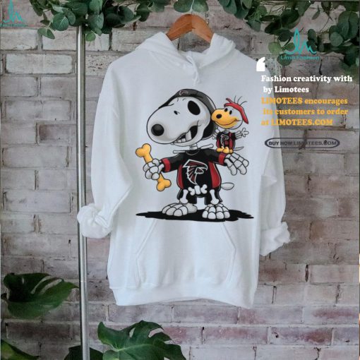 Snoopy And Woodstock Skeletons With Atlanta Falcons Shirt
