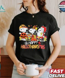 Snoopy Horror Pumpkin Happy HalloThankMas T Shirt