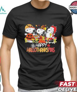 Snoopy Horror Pumpkin Happy HalloThankMas T Shirt