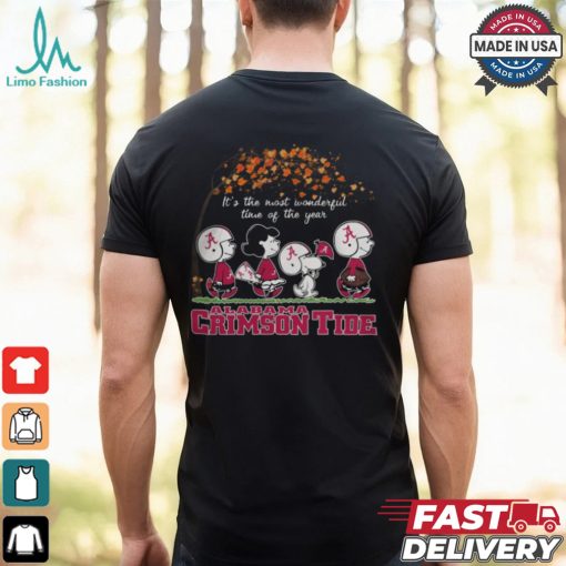 Snoopy Peanuts X Alabama Crimson Tide Fall It’S The Most Beautiful Time Of The Year Shirt