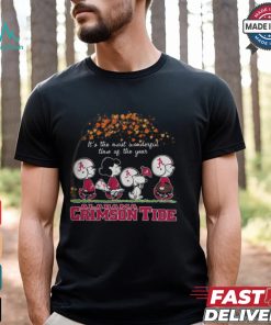 Snoopy Peanuts X Alabama Crimson Tide Fall It'S The Most Beautiful Time Of The Year Shirt