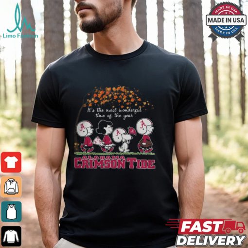 Snoopy Peanuts X Alabama Crimson Tide Fall It’S The Most Beautiful Time Of The Year Shirt