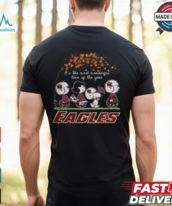 Snoopy Peanuts X Boston College Eagles Fall It'S The Most Beautiful Time Of The Year Shirt