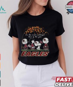 Snoopy Peanuts X Boston College Eagles Fall It'S The Most Beautiful Time Of The Year Shirt