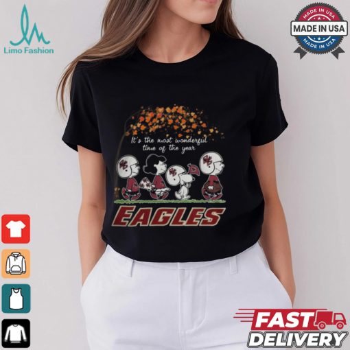 Snoopy Peanuts X Boston College Eagles Fall It’S The Most Beautiful Time Of The Year Shirt