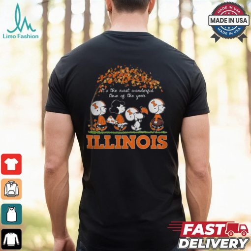 Snoopy Peanuts X Illinois Fighting Illini Fall It’S The Most Beautiful Time Of The Year Shirt