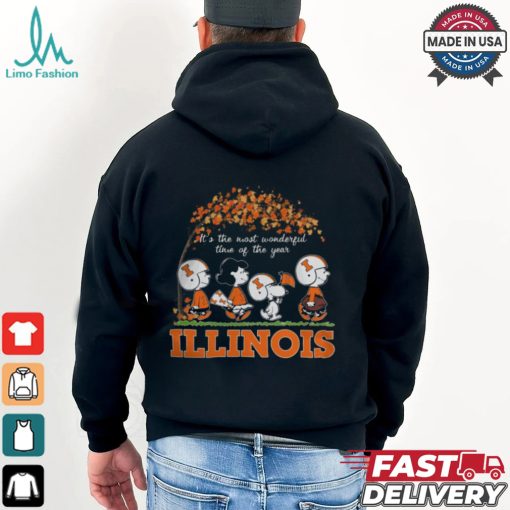 Snoopy Peanuts X Illinois Fighting Illini Fall It’S The Most Beautiful Time Of The Year Shirt