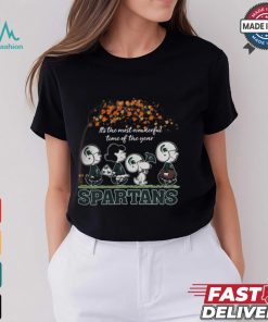 Snoopy Peanuts X Michigan State Spartans Fall It'S The Most Beautiful Time Of The Year Shirt