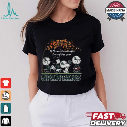 Snoopy Peanuts X Michigan State Spartans Fall It’S The Most Beautiful Time Of The Year Shirt