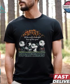 Snoopy Peanuts X Michigan State Spartans Fall It'S The Most Beautiful Time Of The Year Shirt