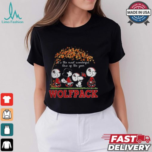 Snoopy Peanuts X NC State Wolfpack Fall It’S The Most Beautiful Time Of The Year Shirt