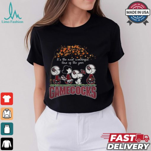 Snoopy Peanuts X South Carolina Gamecocks Fall It’S The Most Beautiful Time Of The Year Shirt