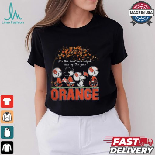 Snoopy Peanuts X Syracuse Orange Fall It’S The Most Beautiful Time Of The Year Shirt