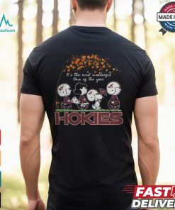 Snoopy Peanuts X Virginia Tech Hokies Fall It'S The Most Beautiful Time Of The Year Shirt