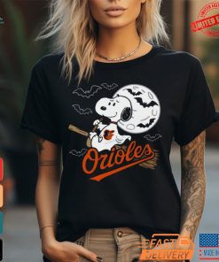 Spooky Snoopy Witch Ghost With Orioles Vintage Shirt