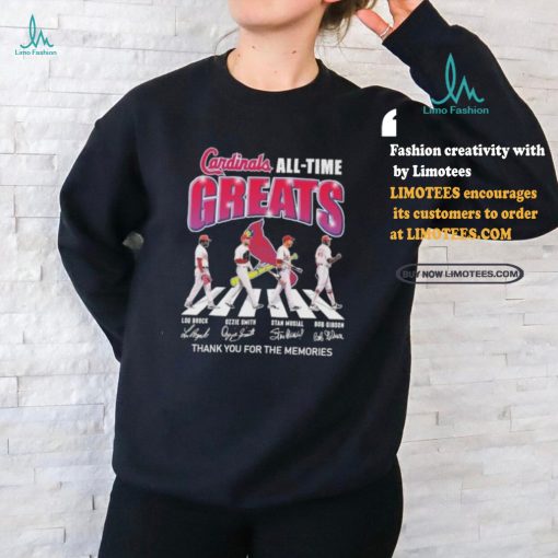 St Louis Cardinals All Time Greats Team Abbey Road Thank You For The Memories Signatures Shirt