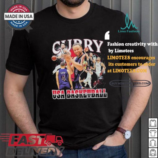 Stephen Curry Navy USA Basketball 2024 Summer Olympics Team Crossroads Shirt