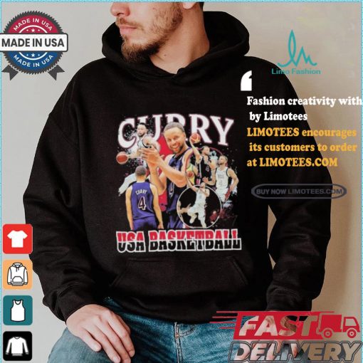 Stephen Curry Navy USA Basketball 2024 Summer Olympics Team Crossroads Shirt