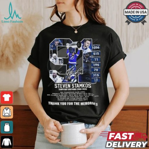 Steven Stamkos Tampa Bay Lightning 2008 2024 Thank You For The Memories T Shirt