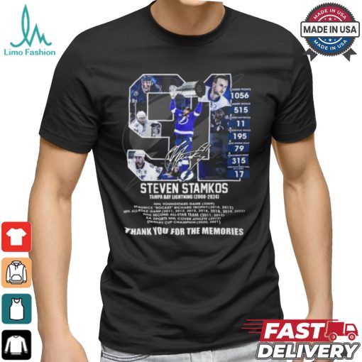 Steven Stamkos Tampa Bay Lightning 2008 2024 Thank You For The Memories T Shirt