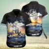 Personalized Sunset Palms Detroit Tigers Navy Aloha Shirt