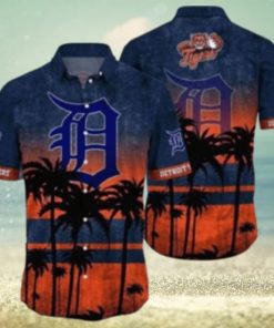 Sunset Palms Detroit Tigers Tropical Hawaiian Shirt