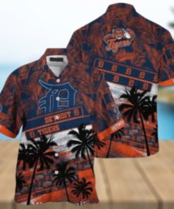 Sunset Tigers Palms And Team Logos Tropical Hawaiian Shirt