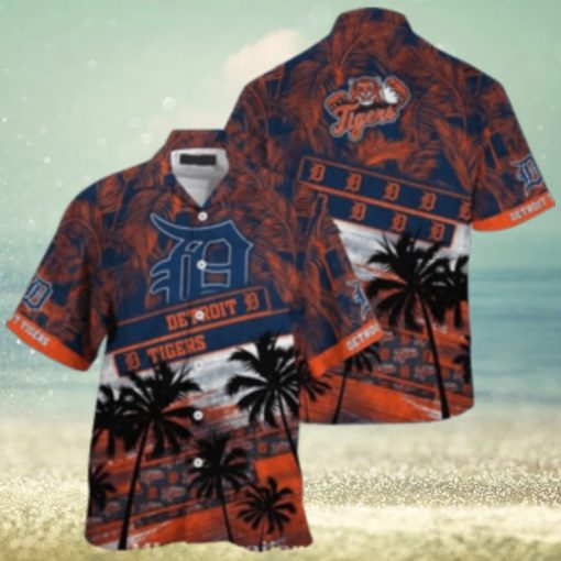 Sunset Tigers Palms And Team Logos Tropical Hawaiian Shirt