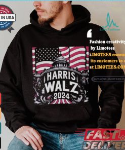 Support Of Presidential Nominee Kamala Harris Vp Nominee Tim Walz 2024 Us Elections America White House T shirt