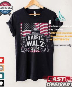 Support Of Presidential Nominee Kamala Harris Vp Nominee Tim Walz 2024 Us Elections America White House T shirt