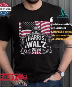 Support Of Presidential Nominee Kamala Harris Vp Nominee Tim Walz 2024 Us Elections America White House T shirt