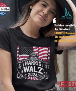 Support Of Presidential Nominee Kamala Harris Vp Nominee Tim Walz 2024 Us Elections America White House T shirt