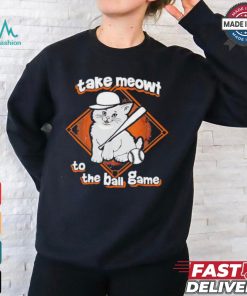 Take meowt ball game baseball orange shirt