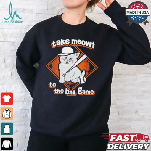 Take meowt ball game baseball orange shirt