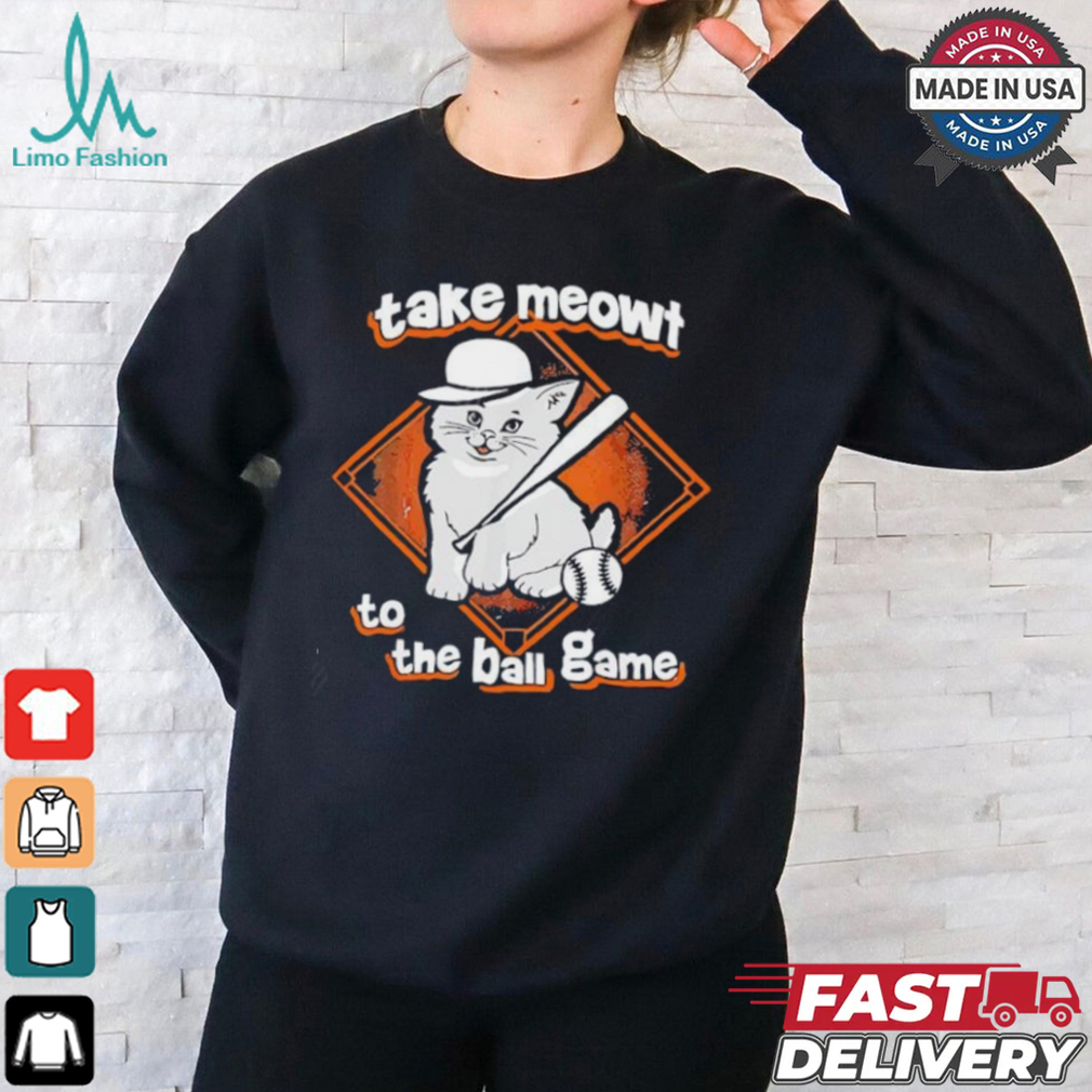Take meowt ball game baseball orange shirt Take meowt ball game baseball orange shirt