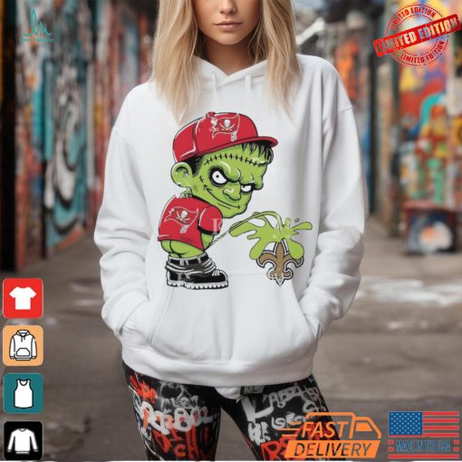 Tampa Bay Buccaneers Frankenstein pissing on New Orleans Saints Shirt