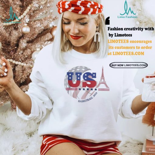 Team usa 2024 paris sport games basketball basket ball t shirts