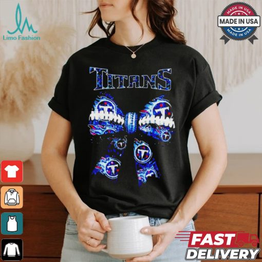 Tennessee Titans Sport Girls With Bow Supporting Team T Shirt