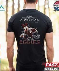 Texas A&M Aggies x Minnie Mouse Never Underestimate A Woman Who Understands Football And Loves Shirt
