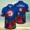 Texas Rangers Tropical Foliage Customizable Hawaiian Shirt