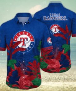 Texas Rangers Tropical Foliage Customizable Hawaiian Shirt