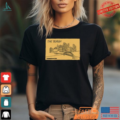 The ‘Burgh Cartoon Pittsburgh Skyline   Short Sleeve Shirt