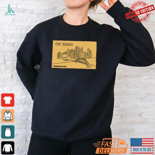 The ‘Burgh Cartoon Pittsburgh Skyline   Short Sleeve Shirt